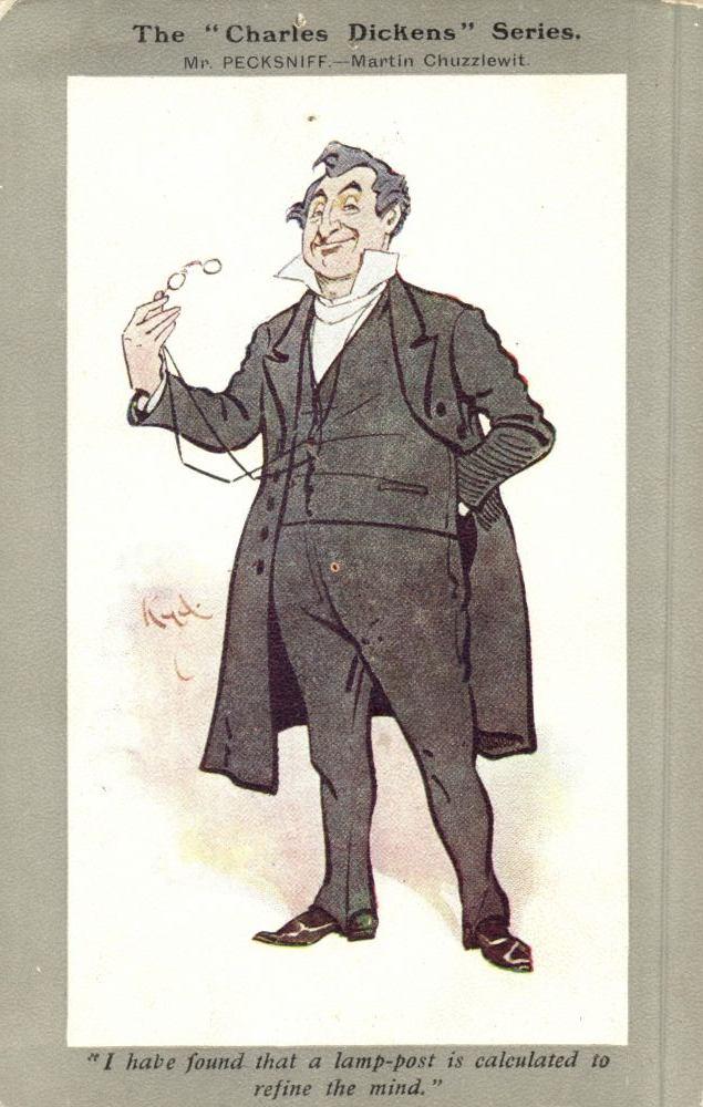 Charles Dickens Series Mr. Pecksniff, Martin Chuzzlewit, Verzamelen, Ophalen of Verzenden, Voor 1920, Ongelopen, Sterren en Beroemdheden
