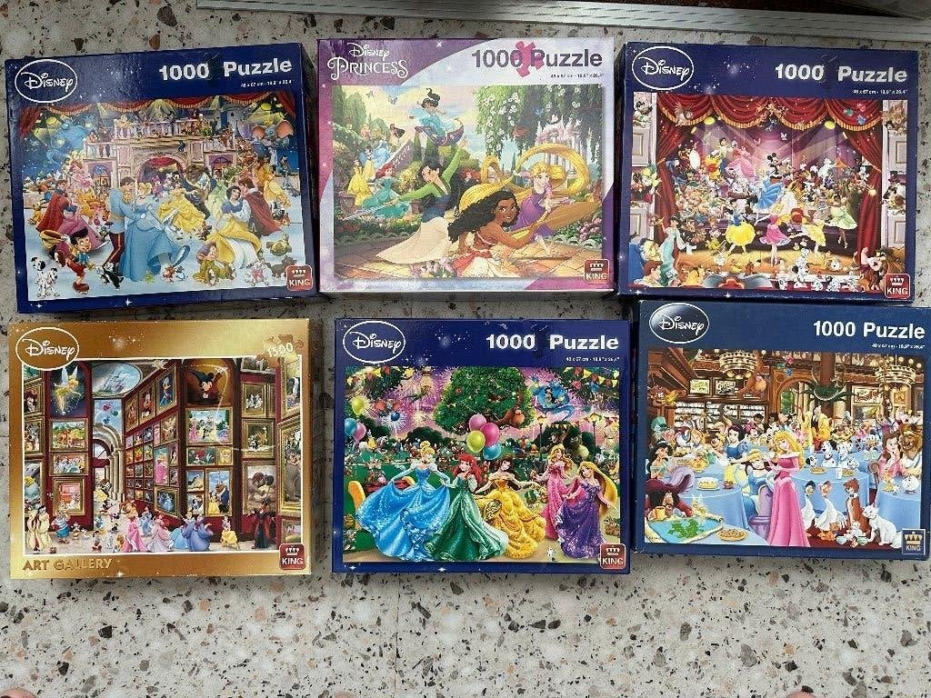 Disney Legpuzzels - 5 verschillende puzzels, Ophalen of Verzenden, 500 t/m 1500 stukjes, Gebruikt, Legpuzzel