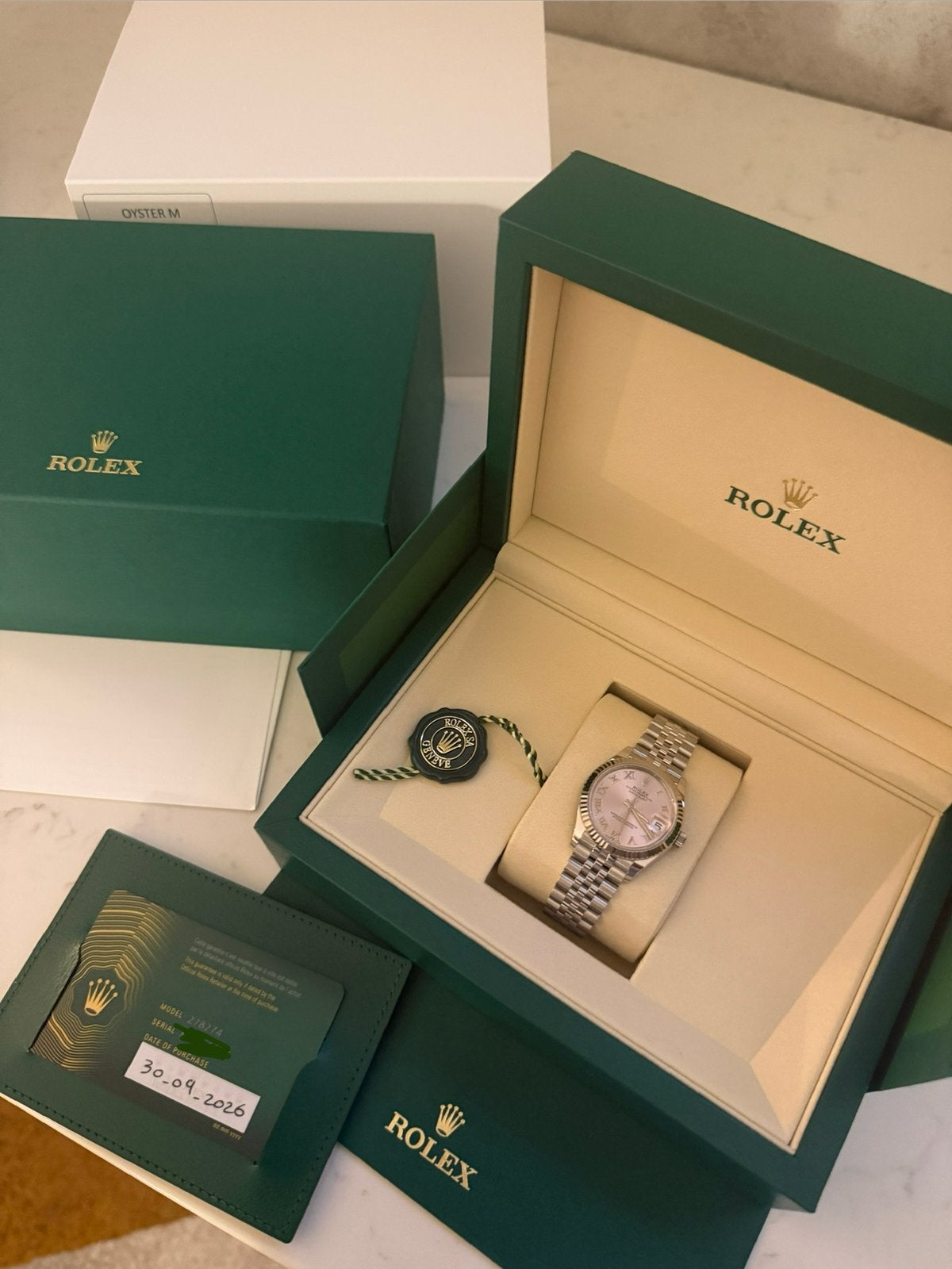 Nieuwe Rolex Datejust 31 jubilee roze pink dial new 30/09/26, Sieraden, Tassen en Uiterlijk, Staal, Rolex, Polshorloge, Nieuw