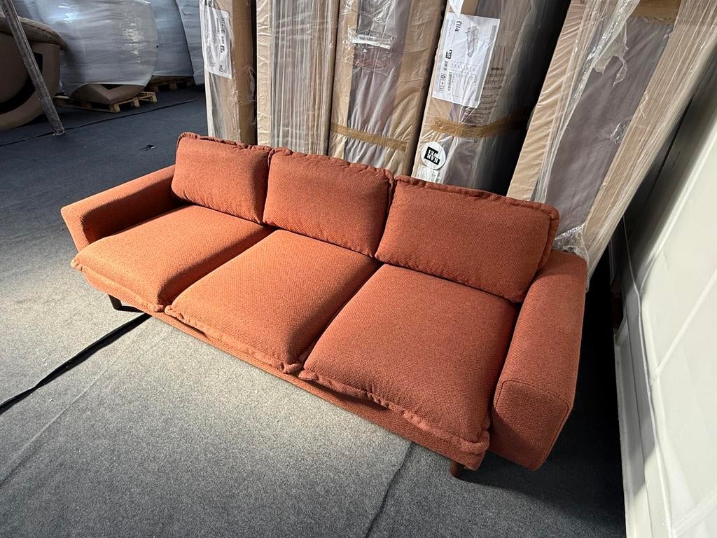 !!ACTIE!! KARWEI 3-zits Ella Terracotta stof, 75 tot 100 cm, Ophalen of Verzenden, Zo goed als nieuw, Stof