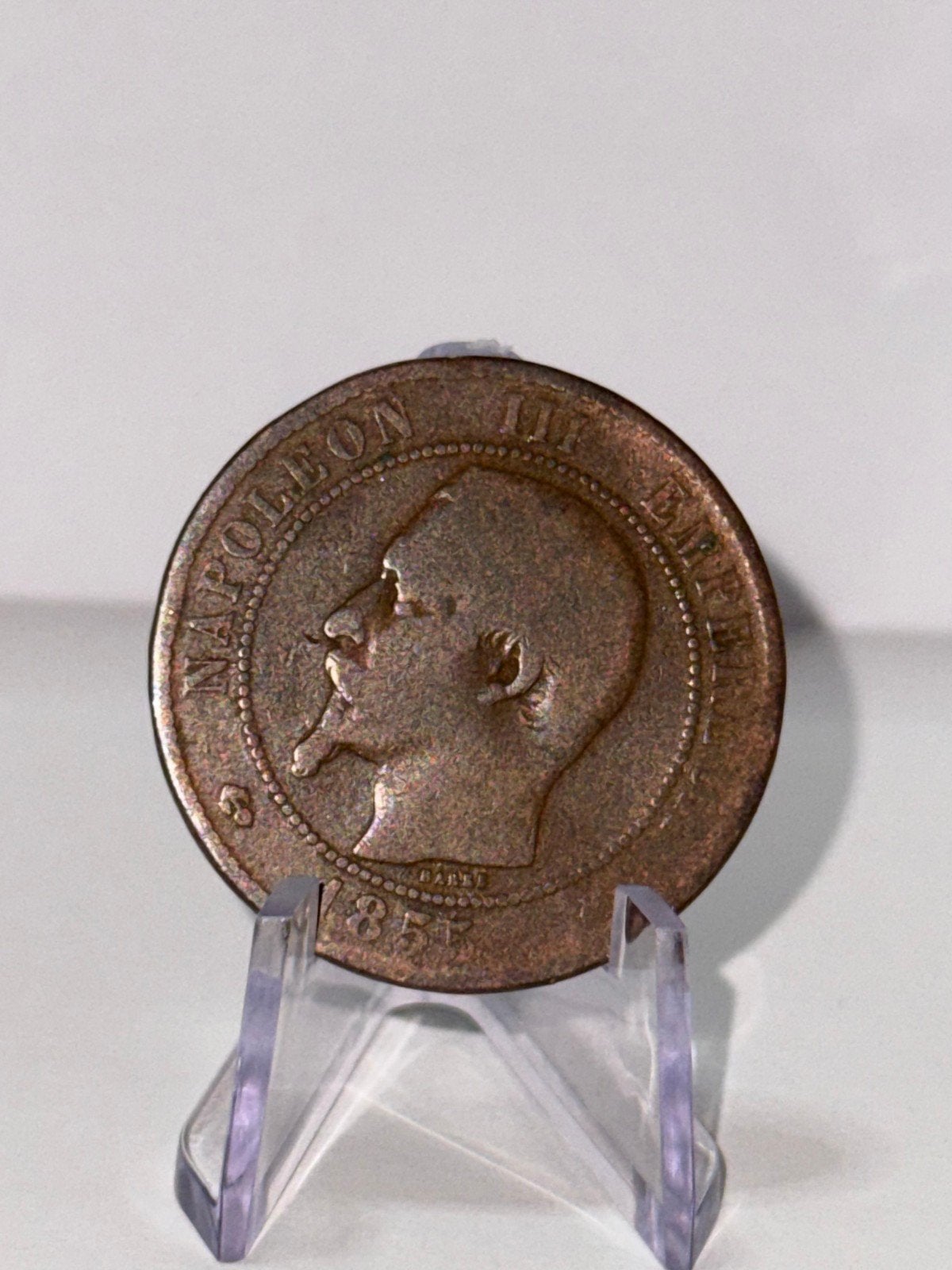 Zeldzame munt Napoleon III 1857 - 10 Centimes, Ophalen of Verzenden, Losse munt