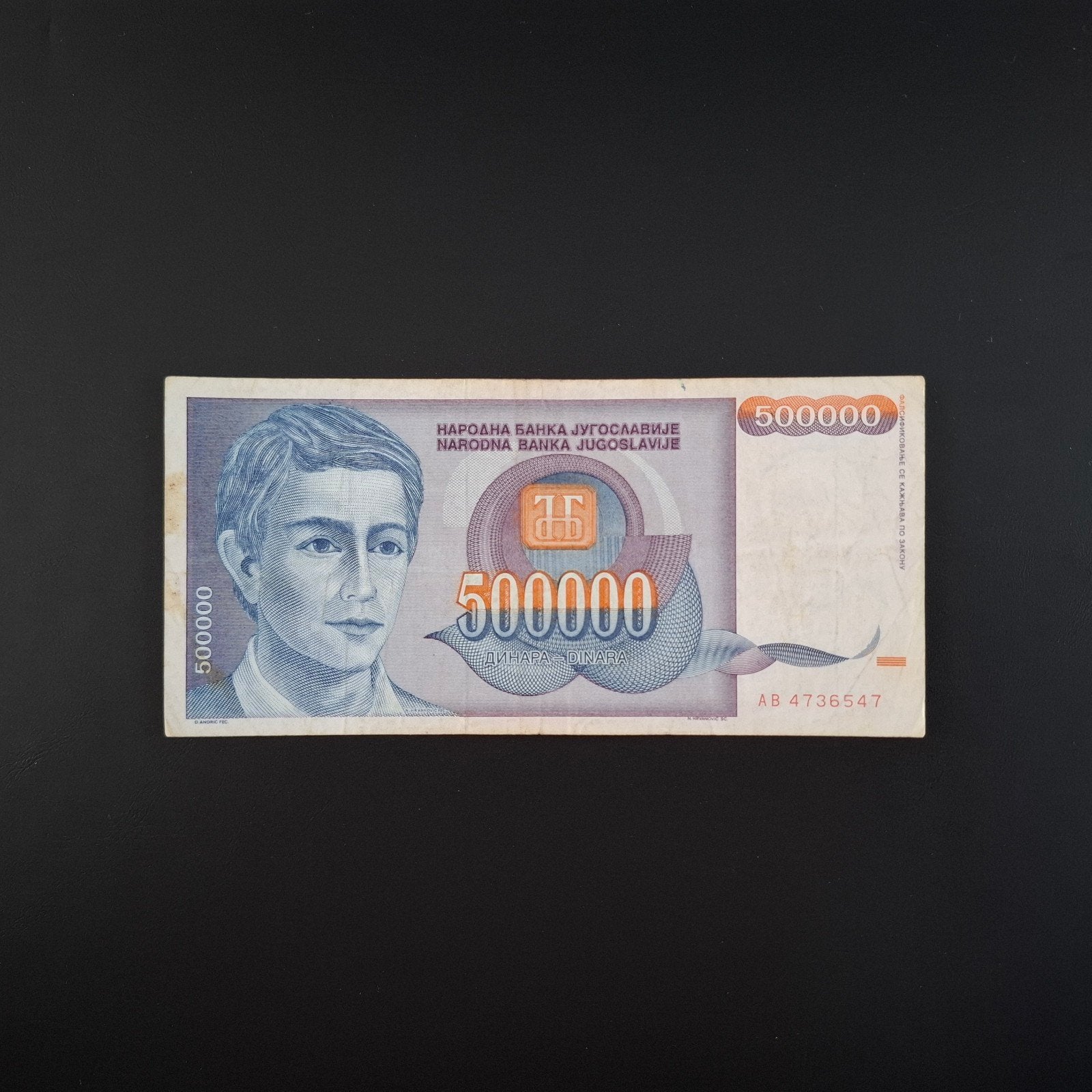 500000 dinar Joegoslavië #020, Postzegels en Munten, Ophalen of Verzenden, Joegoslavië, Los biljet
