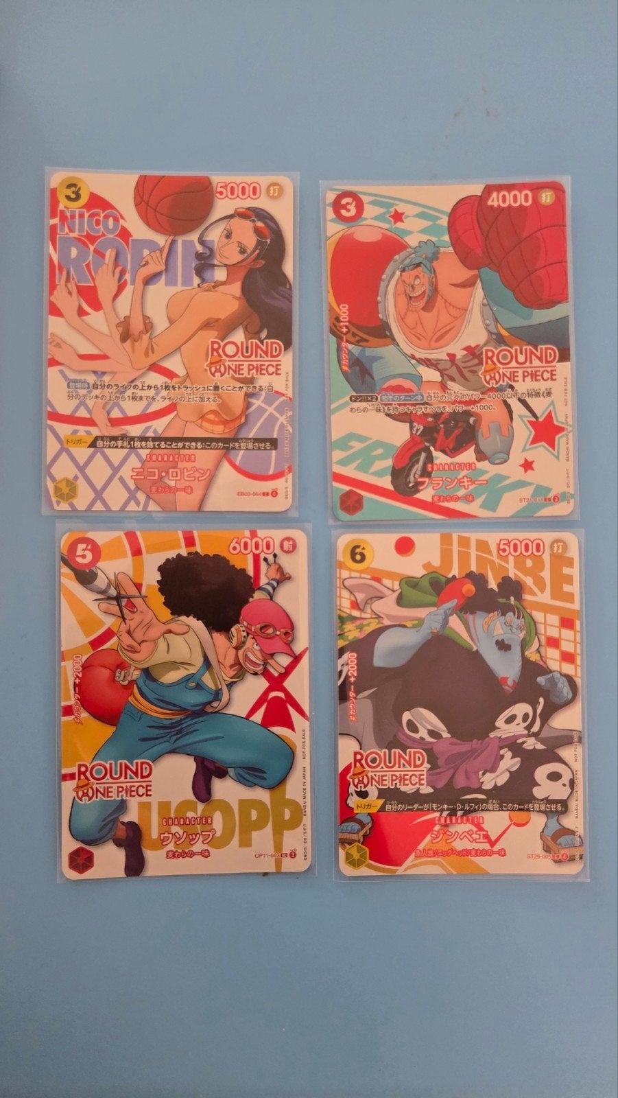 One Piece Round One 4 kaarten Set bundel Promo, Ophalen of Verzenden, Zo goed als nieuw, Meerdere kaarten