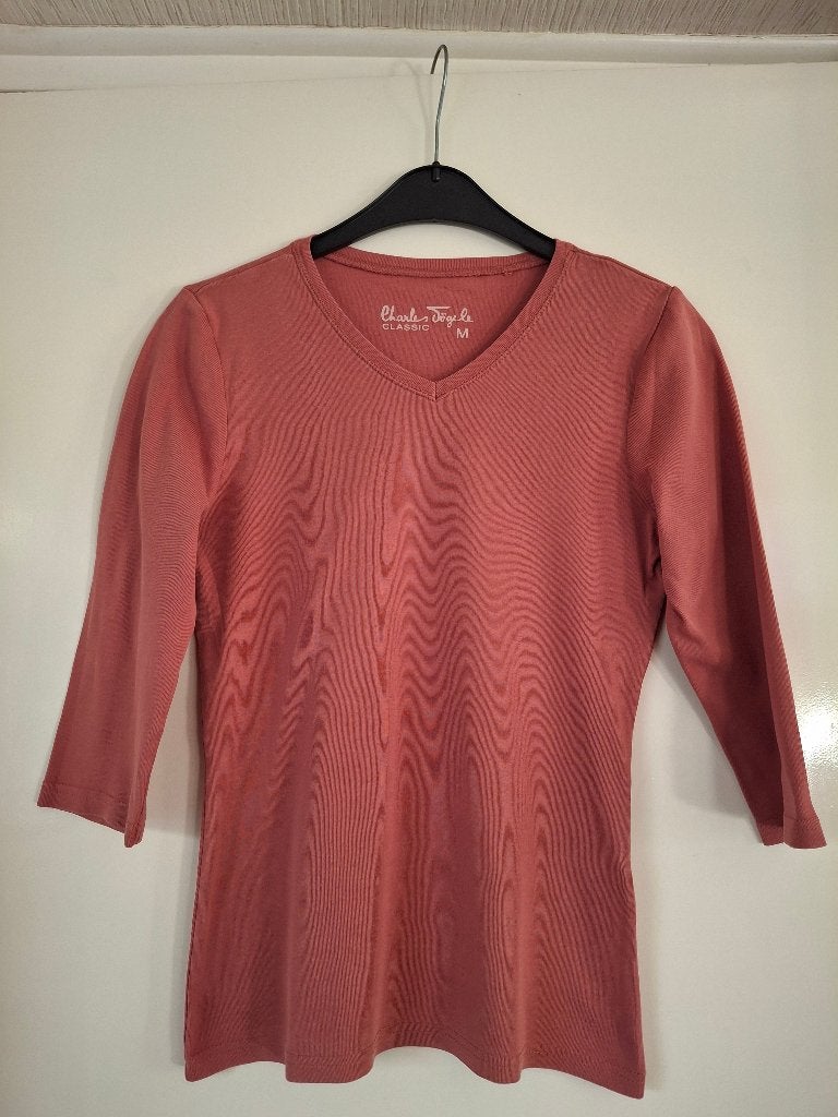 T-shirt maat M steenrood - 3/4 mouwen - z.g.a.n., Kleding | Dames, T-shirts, Maat 38/40 (M), Charles Vogele, Ophalen of Verzenden