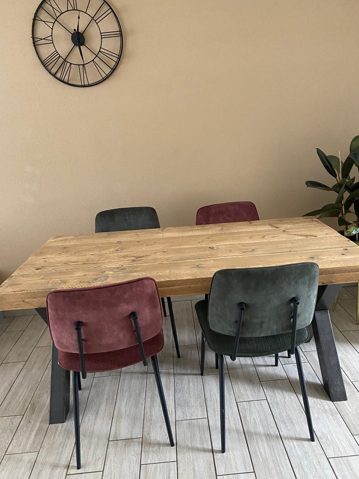 Salontafel en eettafel, Overige houtsoorten, Gebruikt, Verzenden, 50 tot 100 cm