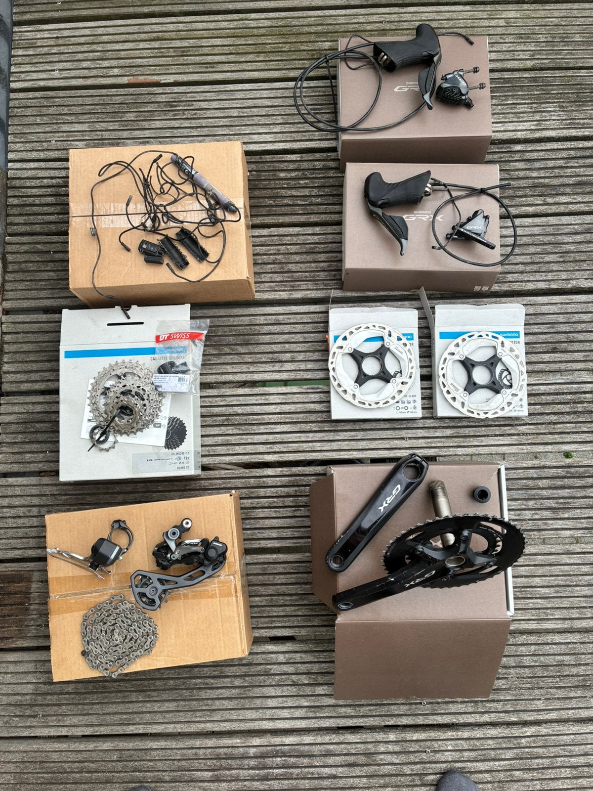 Shimano GRX Di2 gravel groepset 2*11 speed, Fietsen en Brommers, Fietsonderdelen, Ophalen of Verzenden, Gebruikt, Gravelbike