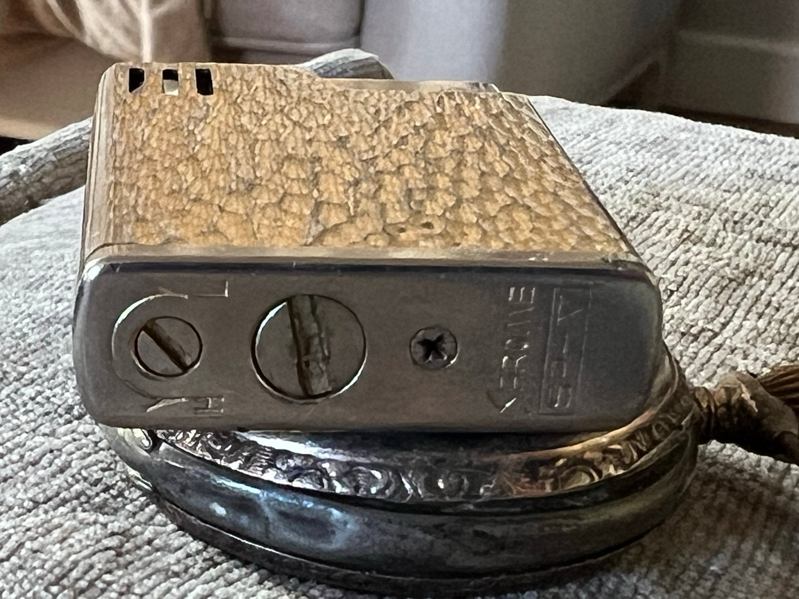 Vintage A-25 Krome aansteker, gehamerd design, Ophalen of Verzenden, Gebruikt, Aansteker