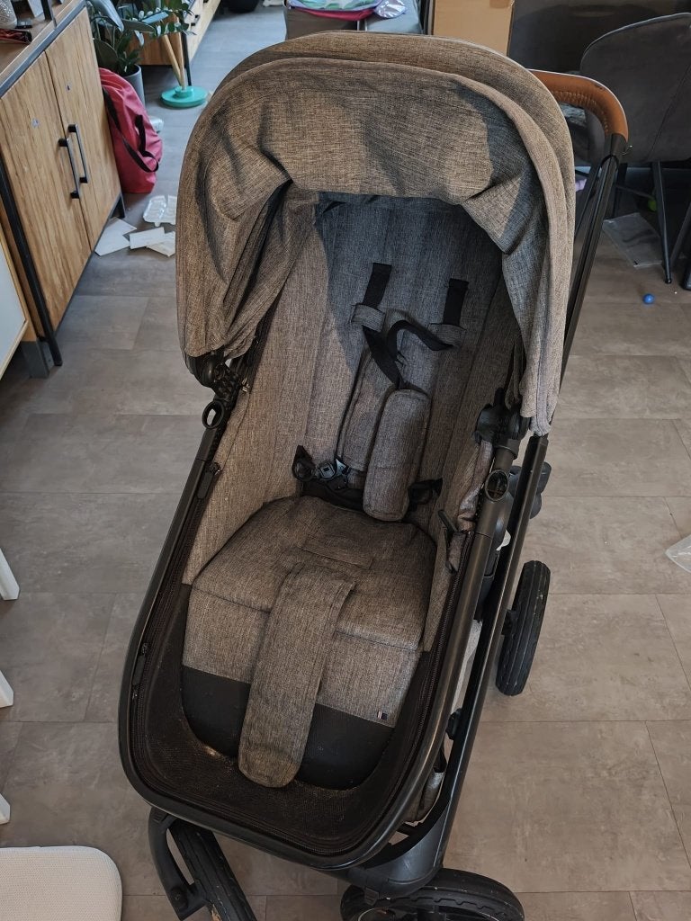 Dubatti kinderwagen 2-in-1 Black/Cognac | compleet pakket, Kinderen en Baby's, Kinderwagens en Combinaties, Gebruikt, Verstelbare duwstang