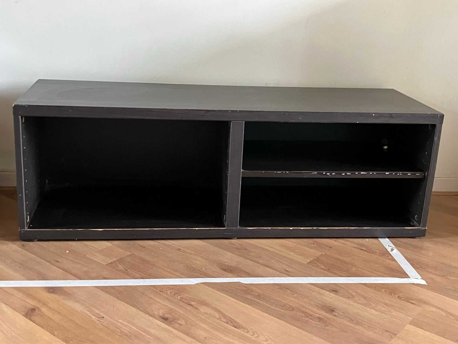 Zwart TV-meubel / dressoir met opbergruimte, Ophalen, Gebruikt, 100 tot 150 cm, Minder dan 100 cm
