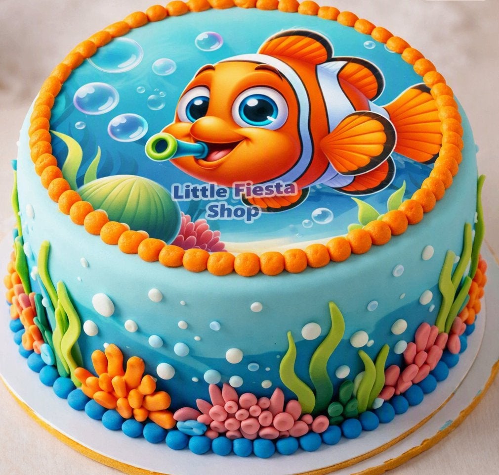 lf1009 icing luxe clownvis 20cm voor op taart of als button, Ophalen of Verzenden, Nieuw, Taarten, Versiering