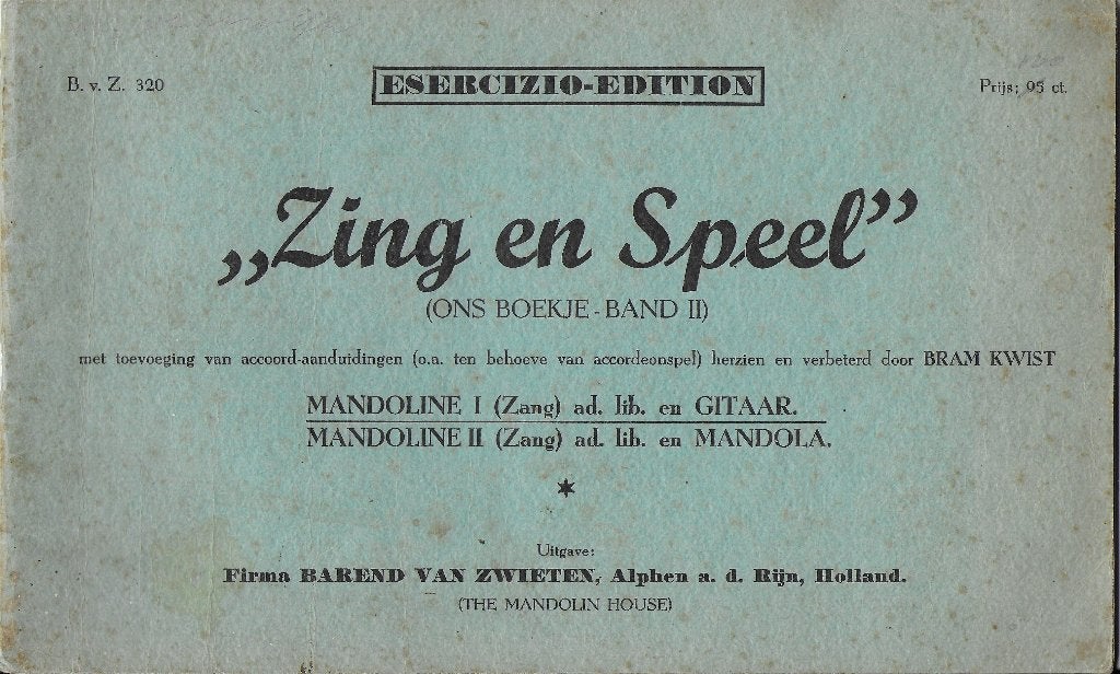 Bo46 bladmuziek zing en speel - mandoline ons boekje band, Zang, Gebruikt, Klassiek, Ophalen of Verzenden