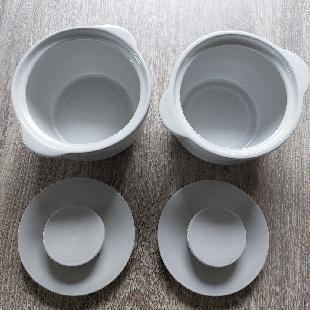 Dekschalen 2 stuks Staffel Stoneware met deksel onbeschadigd, Overige merken, Overige typen, Ophalen of Verzenden, Zo goed als nieuw