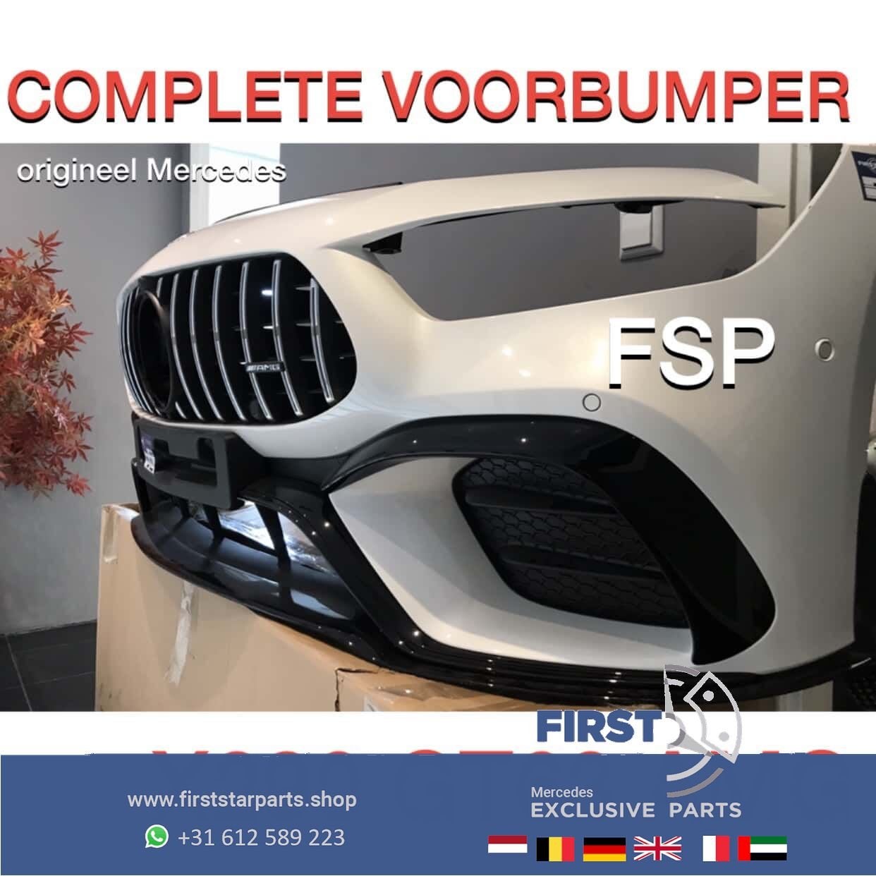 X290 COMPLETE GT 63 S AMG VOORBUMPER + PANAMERICANA GT GRIL, Gebruikt, -, Voor, Ophalen of Verzenden