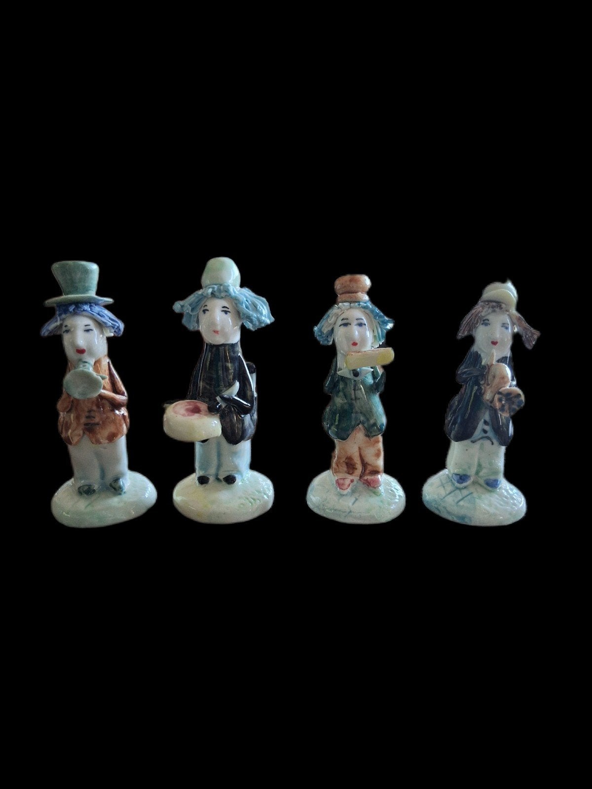 Kleurrijke Italiaanse stijl keramieken muziekfiguurtjes, Ophalen of Verzenden, Gebruikt, Fantasy