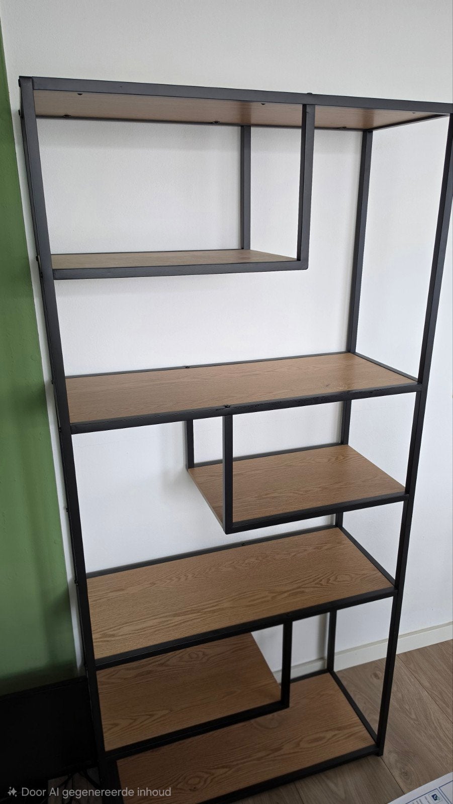 kast met metalen frame en houten planken, Overige houtsoorten, Met plank(en), Gebruikt, Modern, Industrieel