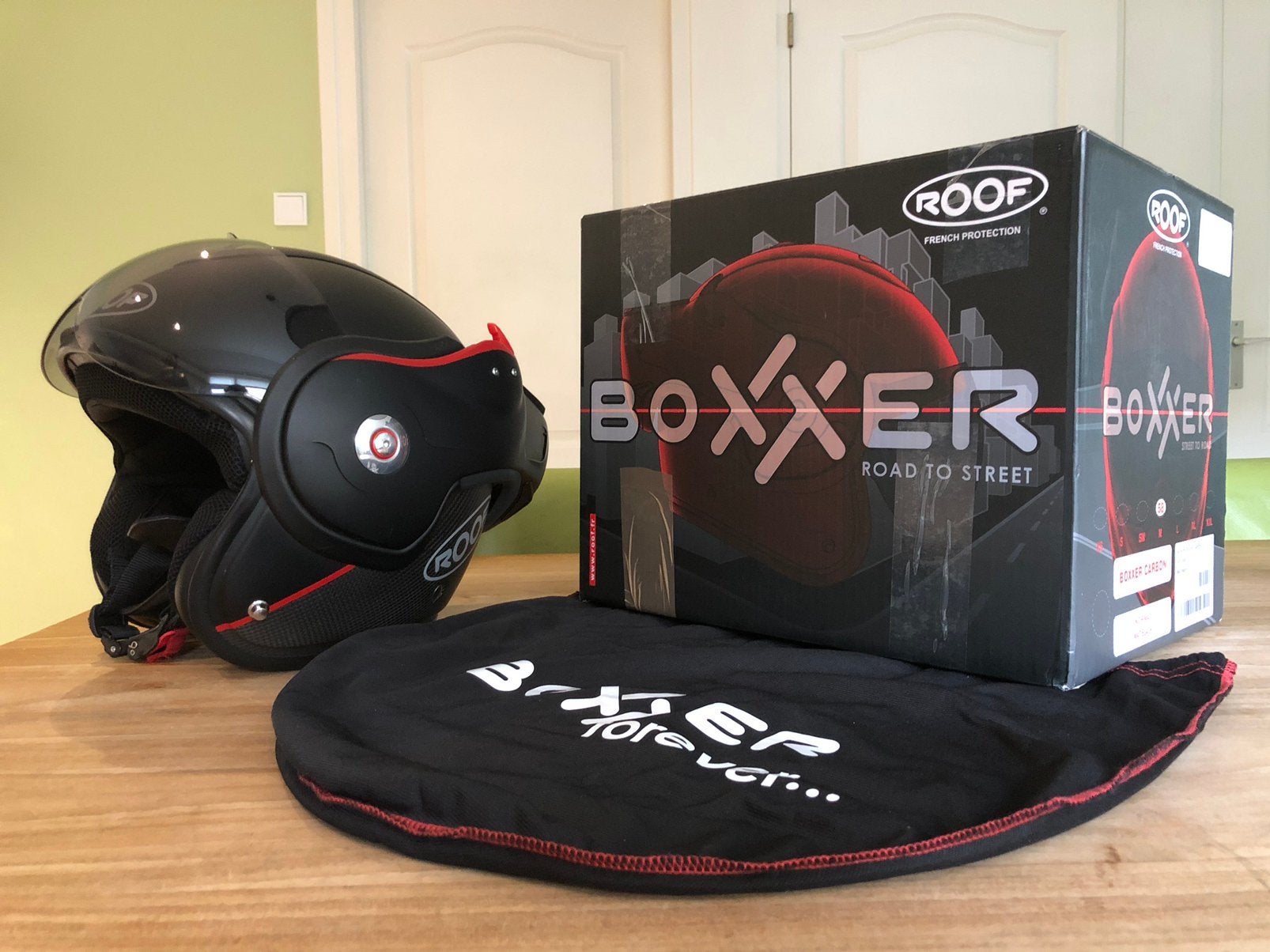 Roof Boxxer - M - Carbon, Motoren, Kleding | Motorhelmen, Ophalen of Verzenden, Tweedehands, Systeemhelm, Overige merken