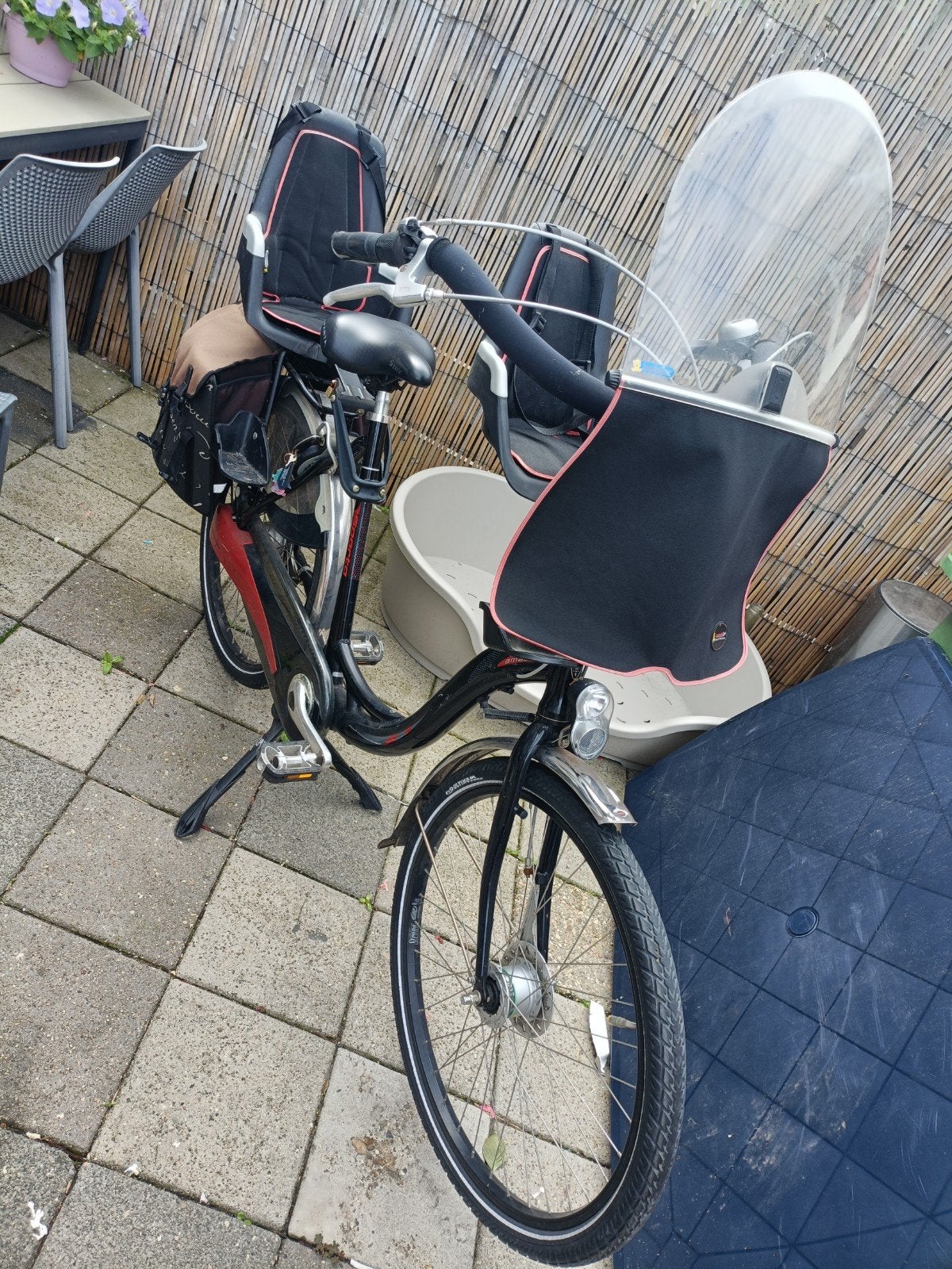 Prachtige Sparta moederfiets met kinderzitjes en windscherm, 2 zitjes, Sparta, Gebruikt, Ophalen of Verzenden