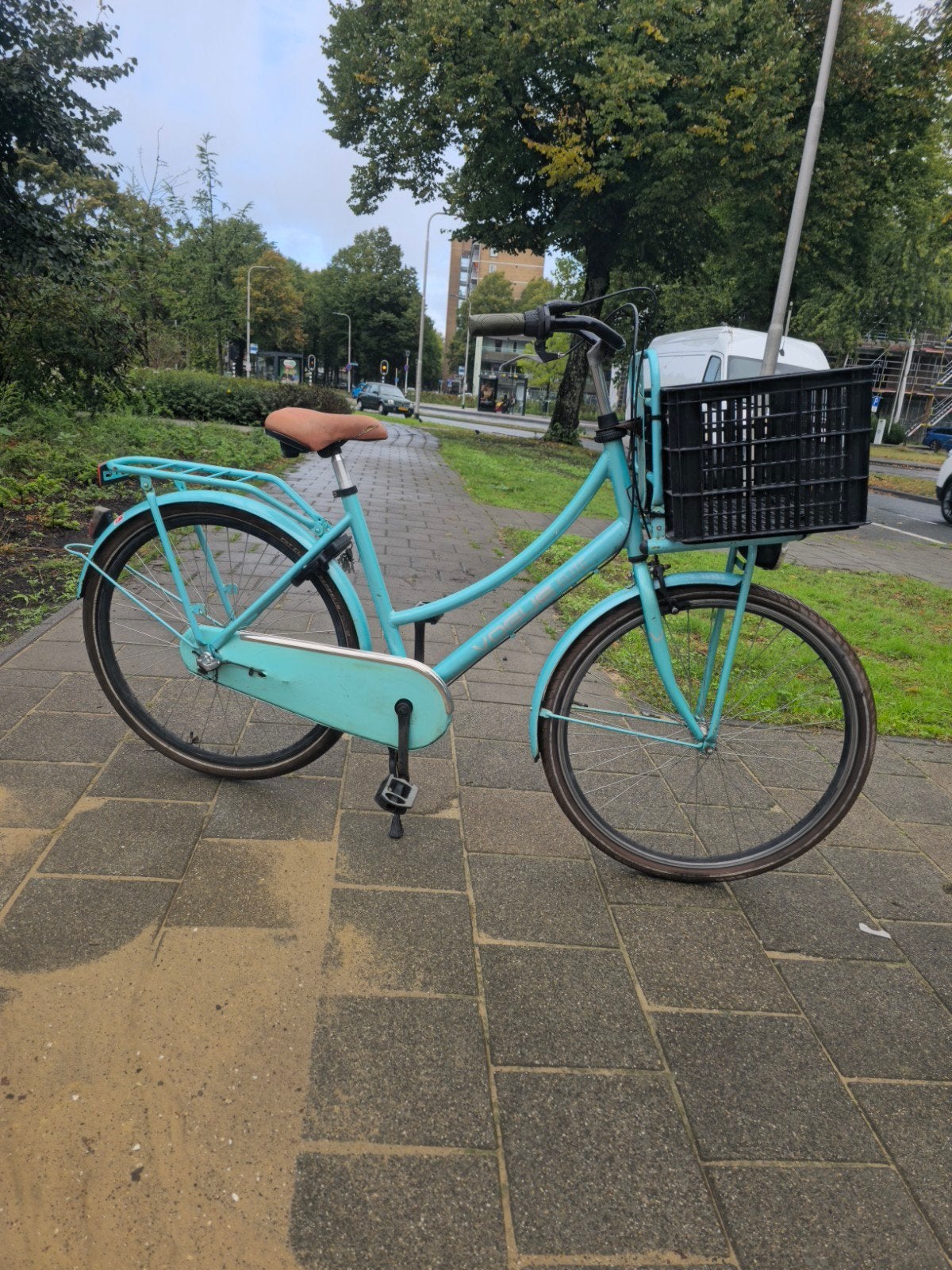 Vogue Elite Damesfiets - Turquoise met voordrager, Terugtraprem, Ophalen, Overige merken, 53 tot 56 cm