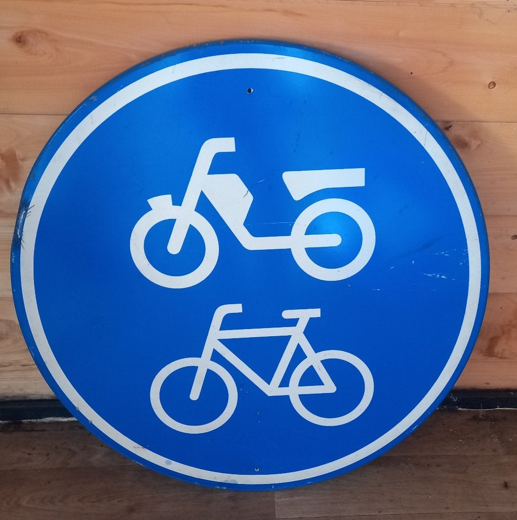 verkeersbord 60 x 60 cm fiets, Verzamelen, Merken en Reclamevoorwerpen, Ophalen, Gebruikt, Reclamebord
