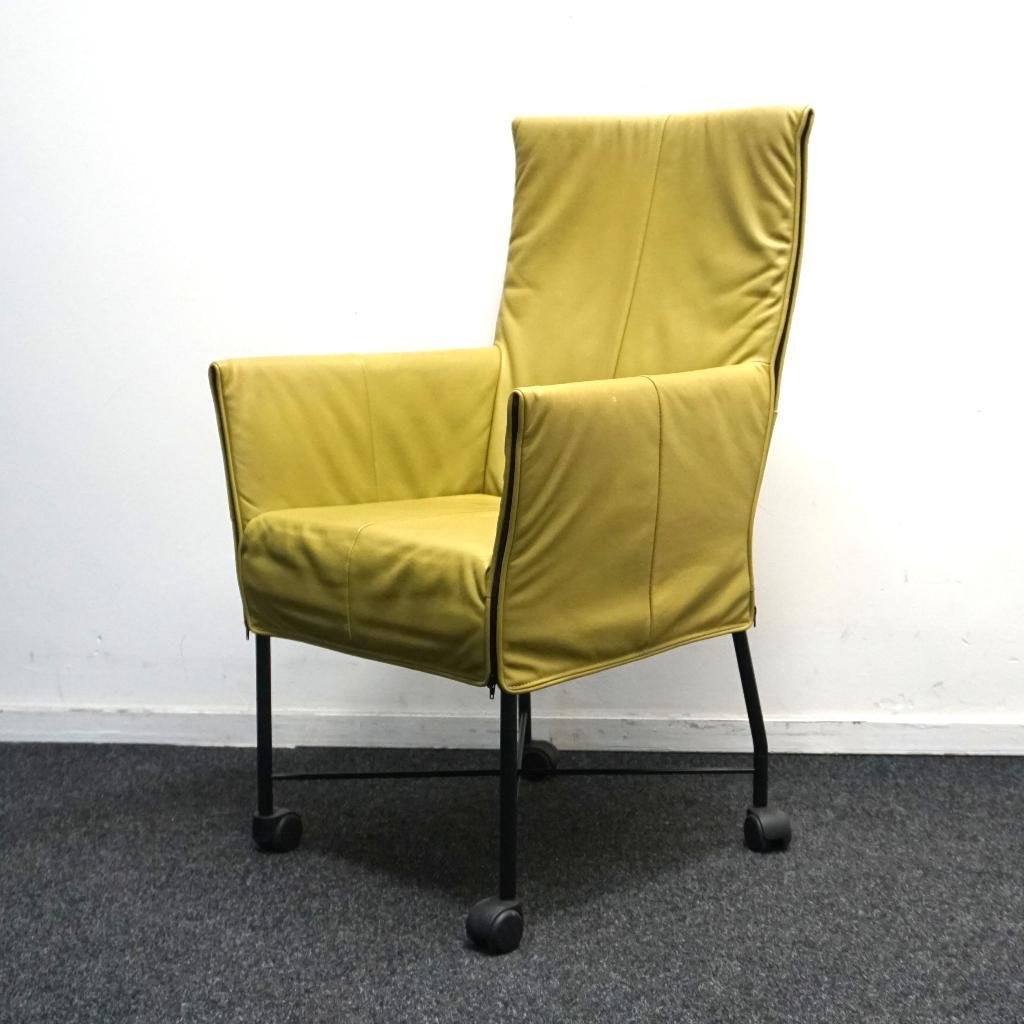 Montis Chaplin Design Stoel | Lime groen Leer | Verrijdbaar, Gebruikt, Twee, Overige kleuren, -