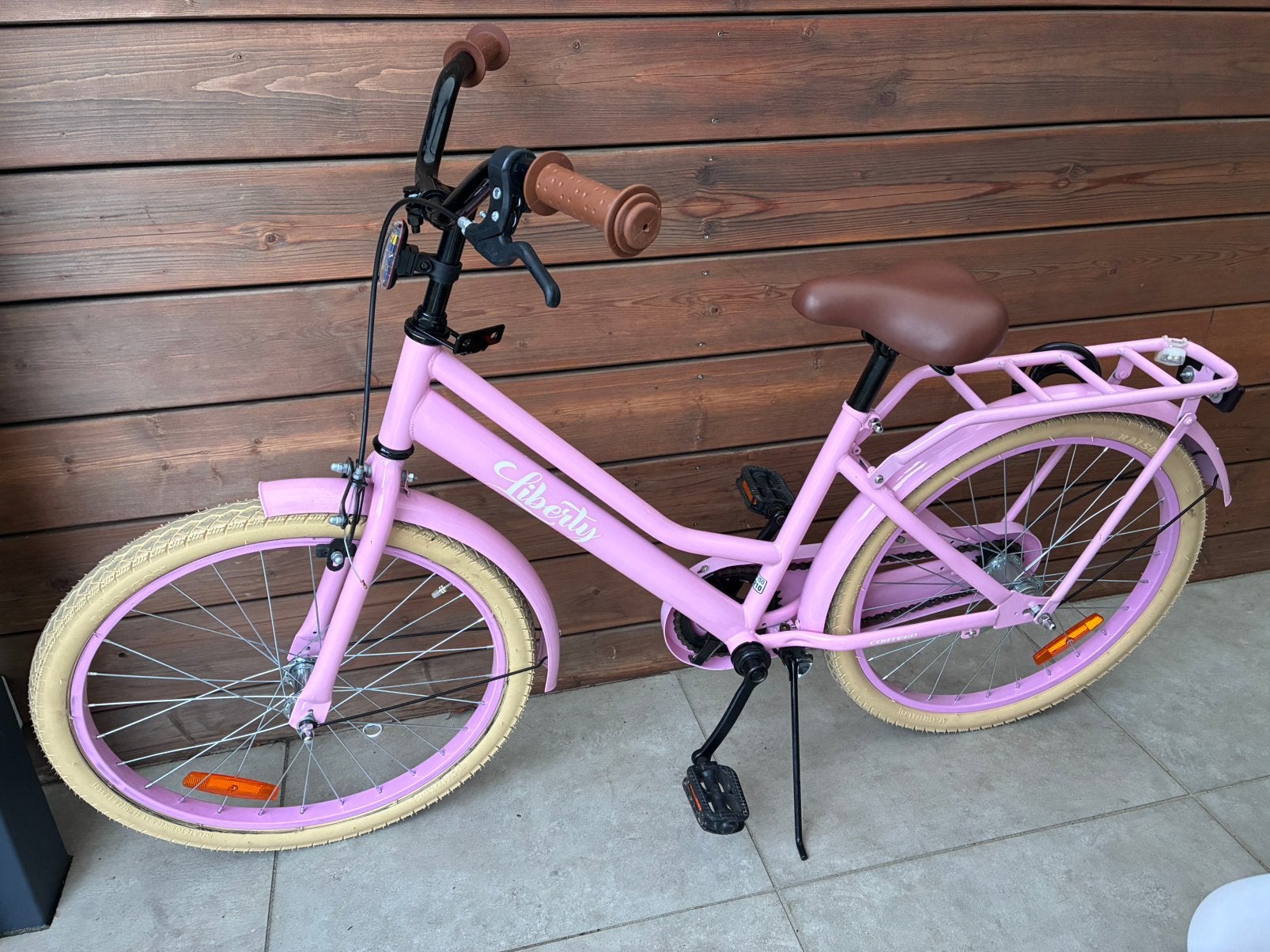 Meisjes fiets tot 9 jaar - roze, Ophalen, Terugtraprem, 16 inch, Handrem