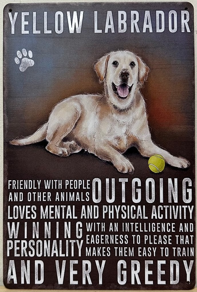 Labrador blond eigenschappen reclamebord van metaal deco, Info@deconoord.nl, Deco Noord, Nieuw, Ophalen of Verzenden