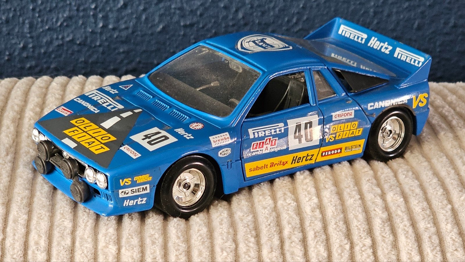 Bburago Lancia Rally 037 - Blauw (schaal 1:24), Ophalen of Verzenden, Gebruikt, Auto, Bburago