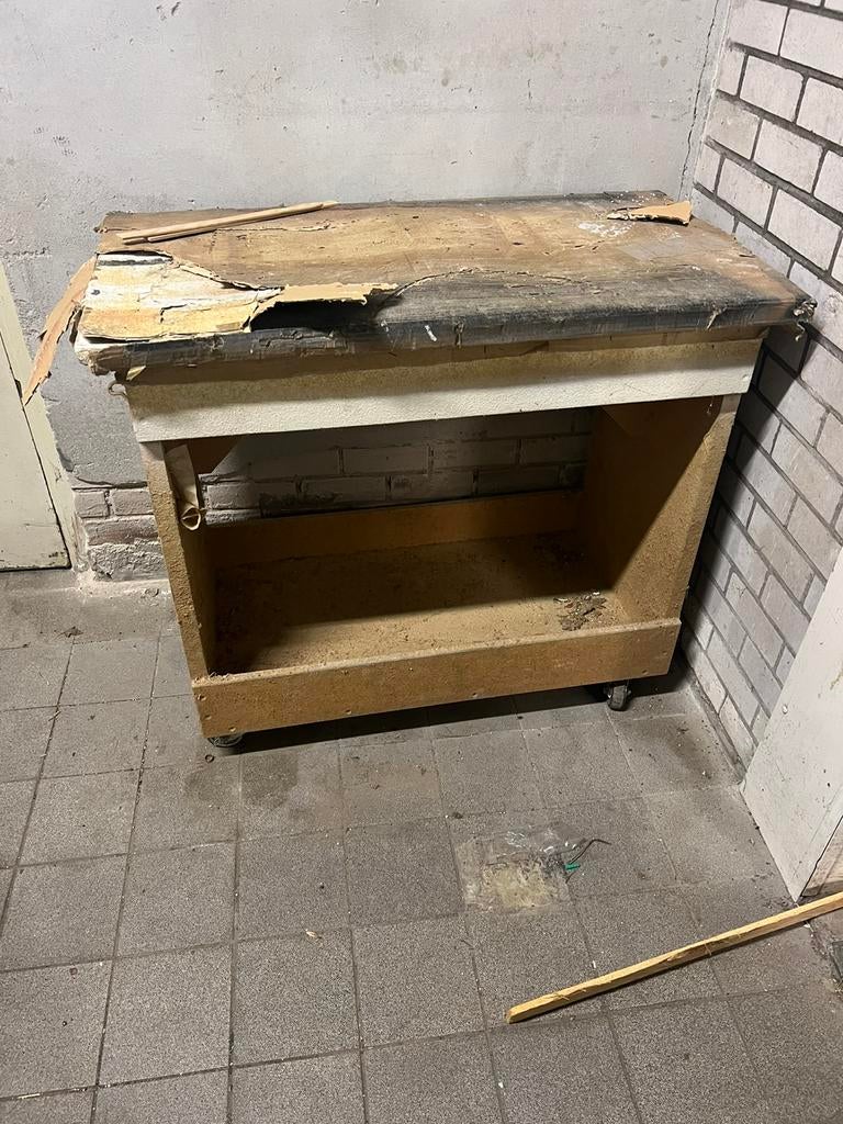 Verrijdbare werkkar werktafel, Ophalen, Zo goed als nieuw, Hout, Overige typen