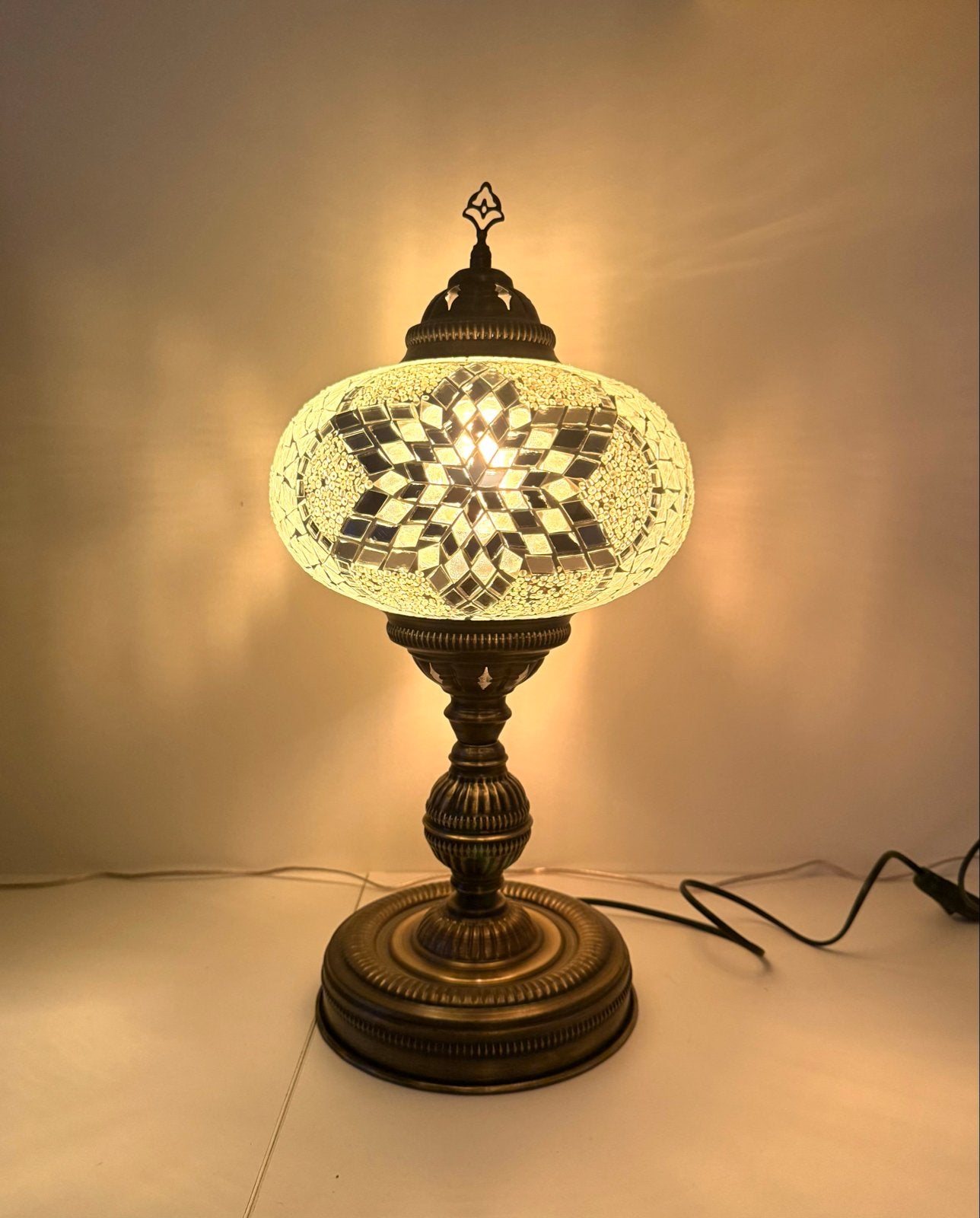 Oosterse Mozaïek Tafellamp - Handgemaakt en Sfeervol, Ophalen, Overige merken, Vintage, Meerkleurig