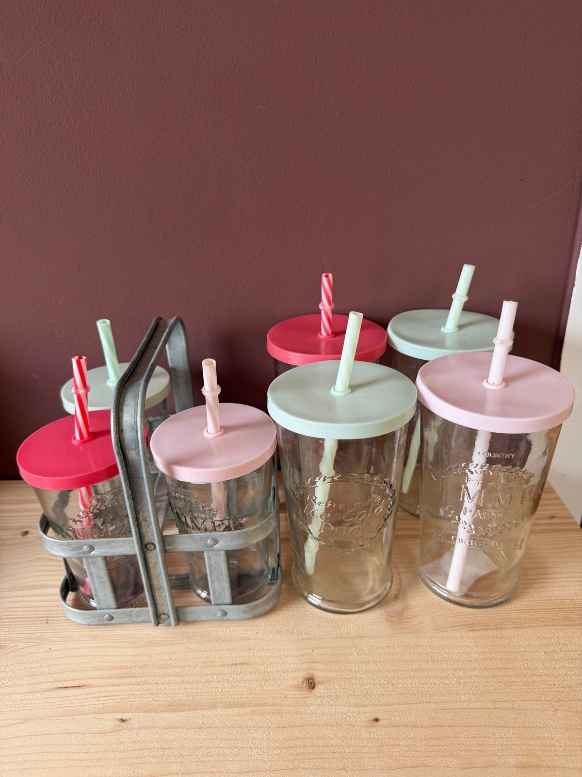 Drinkglazen met rietje - Xenos, Ophalen of Verzenden, Zo goed als nieuw, Meerkleurig, Overige merken