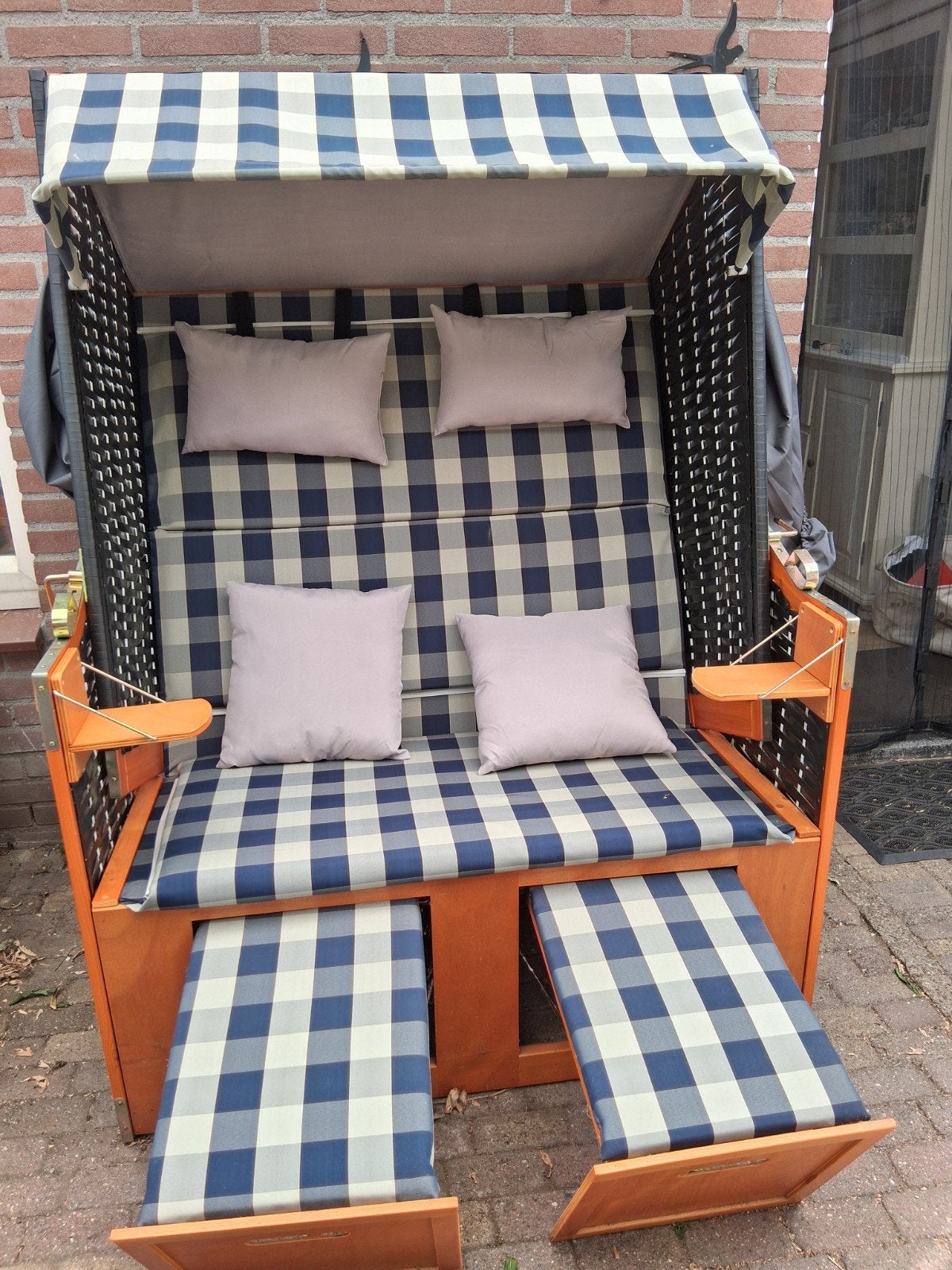 Strandstoel, Tuin en Terras, Rotan, Zo goed als nieuw, Bank, Ophalen
