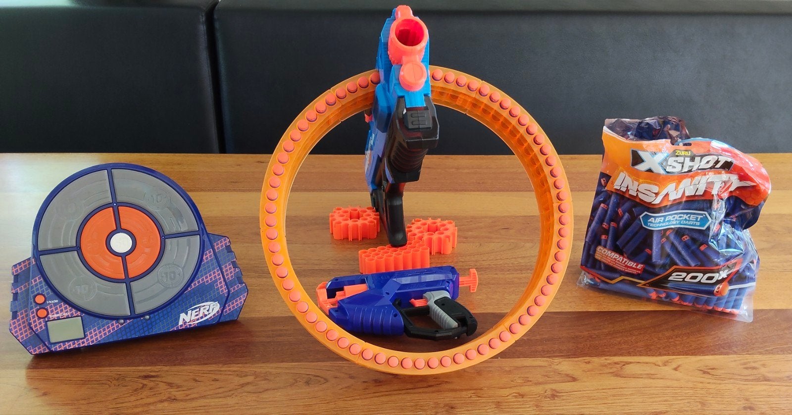 X-Shot Insanity, Nerf gun en schietroos met puntentelling, Ophalen