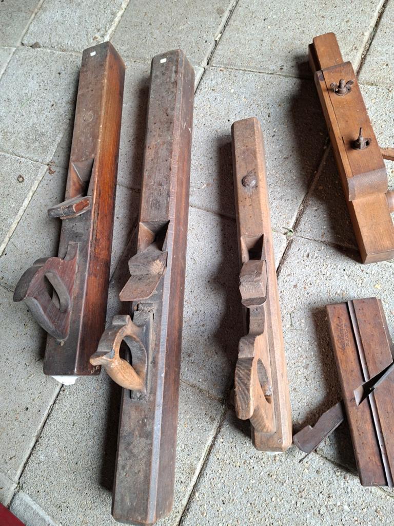 Set van 8 antieke houten schaven voor houtbewerking, Antiek en Kunst, Ophalen