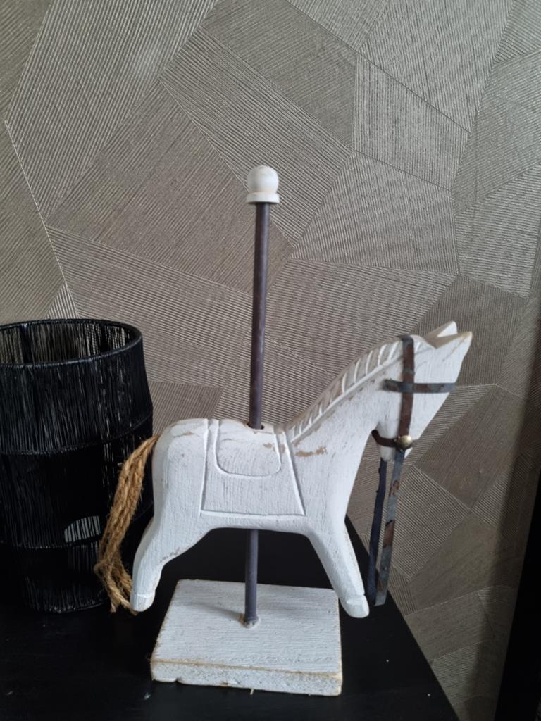 Decoratie hobbelpaardje wit, Huis en Inrichting, Ophalen of Verzenden, Zo goed als nieuw, Hout