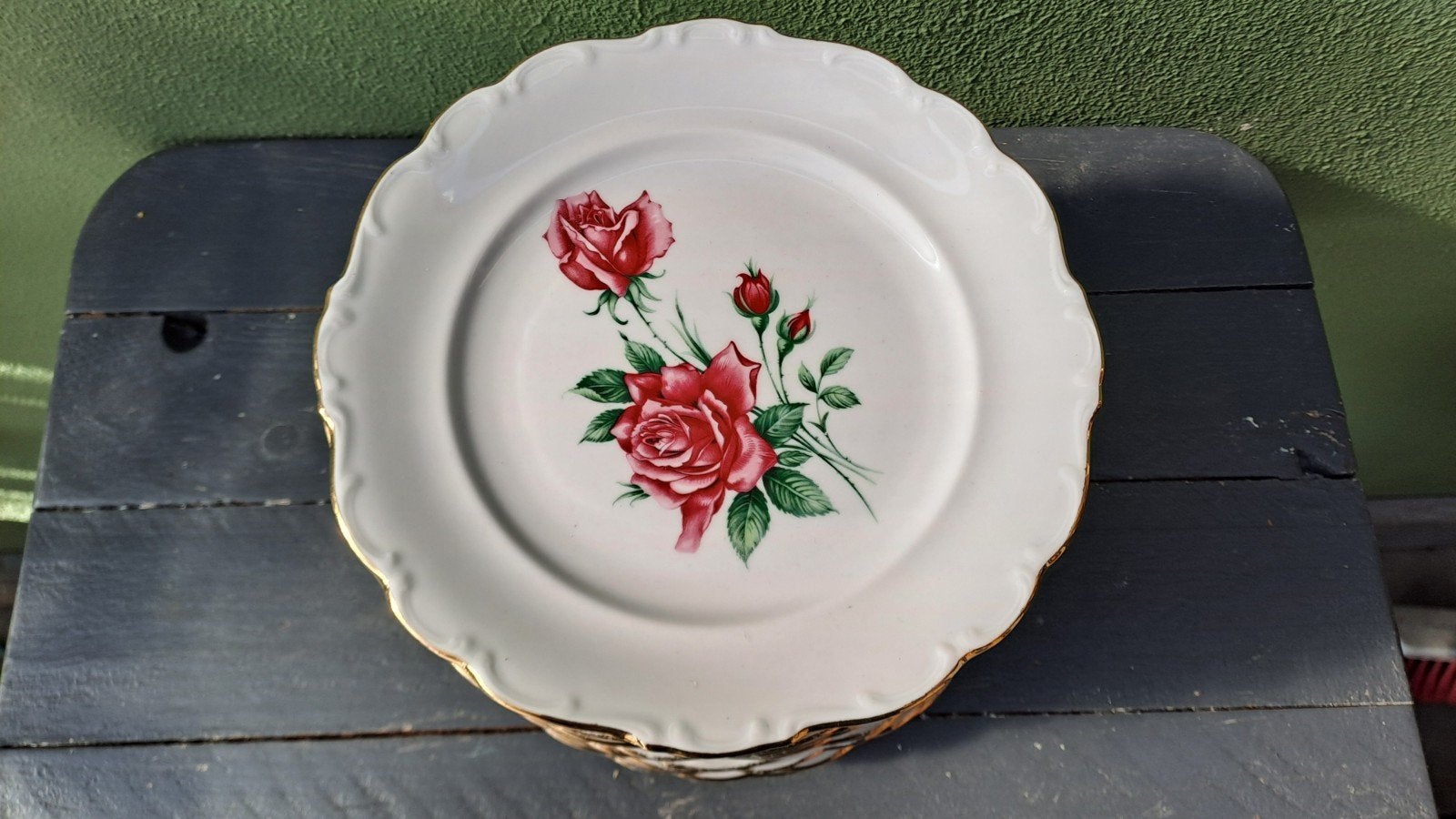 Vintage Schumann Arzberg Bavaria rozen borden set, Ophalen of Verzenden