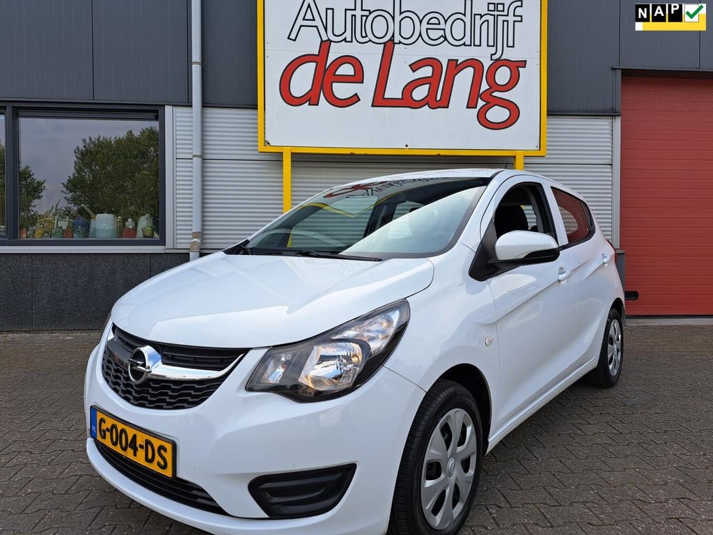 Opel KARL 1.0 ecoFLEX Edition weinig km! nw APK.cruise airco, 839 kg, Stof, Gebruikt, Wit