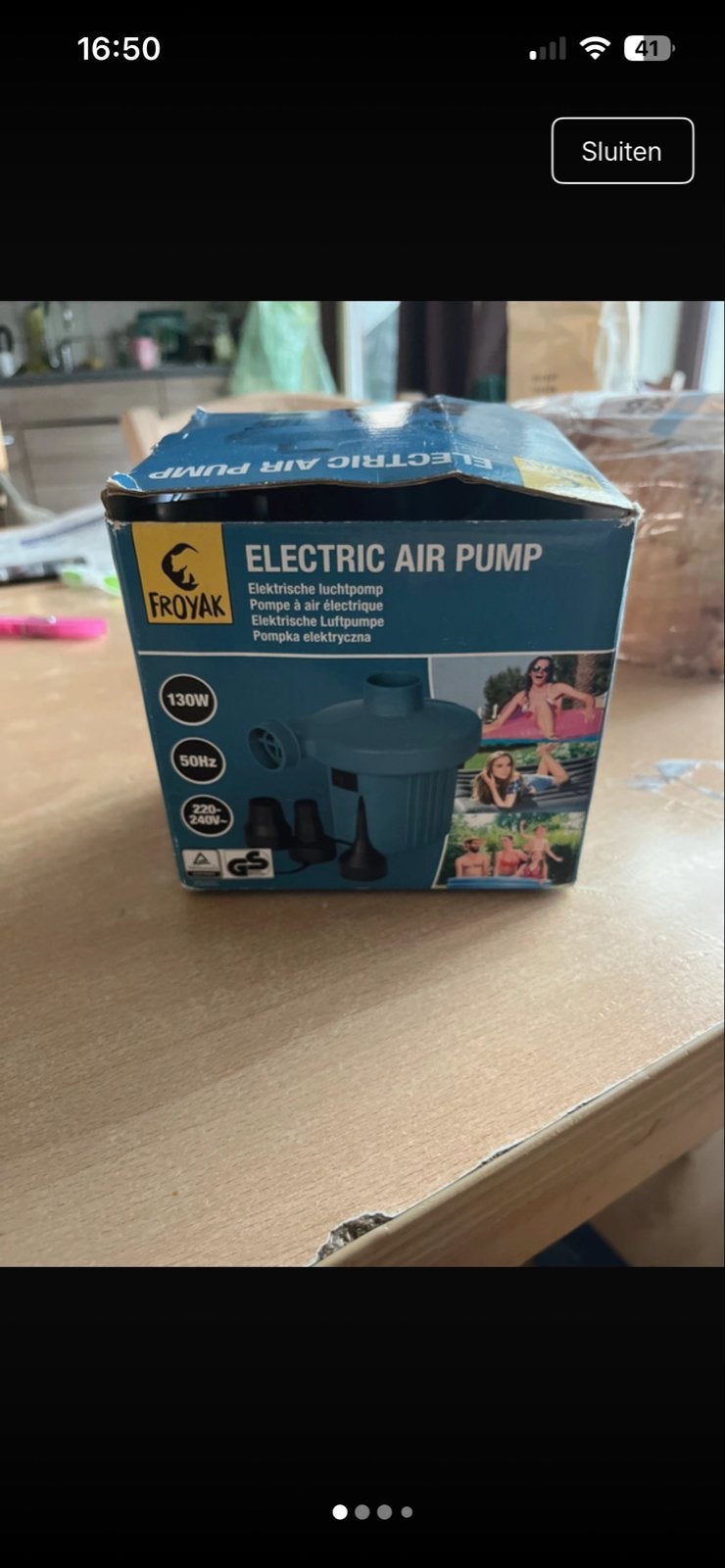 FROYAK Elektrische Luchtpomp - Snel en Efficiënt Opblazen, Ophalen, Nieuw