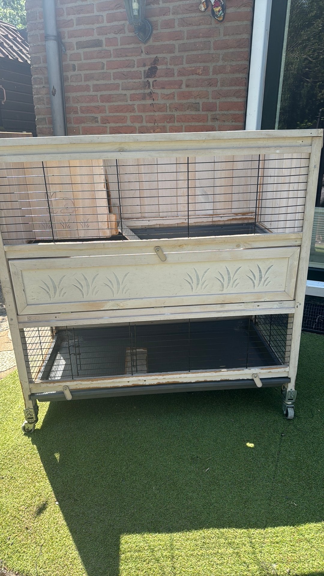 Konijnen hok, Dieren en Toebehoren, Knaagdieren en Konijnen | Hokken en Kooien, Ophalen, 110 cm of meer, Zo goed als nieuw, 90 cm of meer