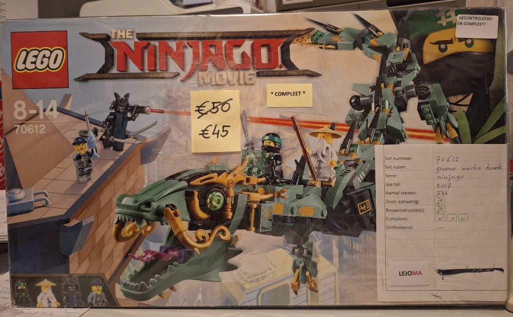 LEGO Ninjago 70612 Groene Ninja Mecha draak MET doos, Lego, Ophalen of Verzenden, Zo goed als nieuw, Compleet