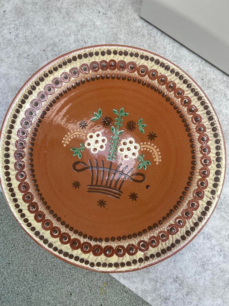 Russel Keramisch Wandbord met Bloemenmotief, Antiek en Kunst, Ophalen of Verzenden