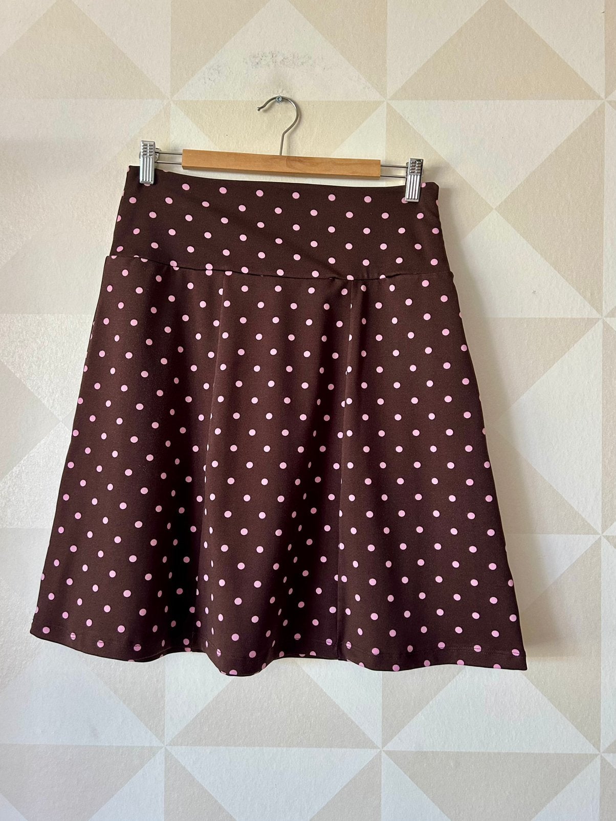 King Louie Border Skirt rok stip roze bruin M/38 zgan, Maat 38/40 (M), Bruin, Ophalen of Verzenden, Zo goed als nieuw