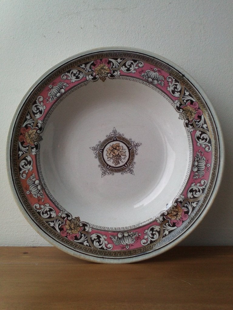 Mooi antiek Burslem Pomona bord uit Engeland 27 cm. uit 1845, Ophalen of Verzenden