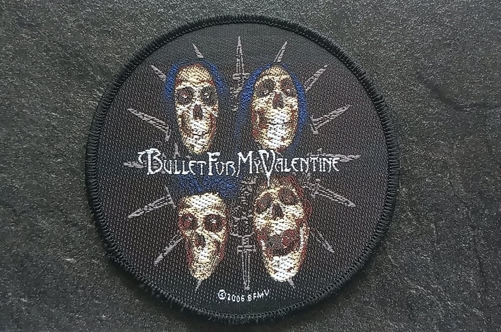 Bullet For My Valentine 2006 skull portraits patch b108, Ophalen of Verzenden, Nieuw, Kleding