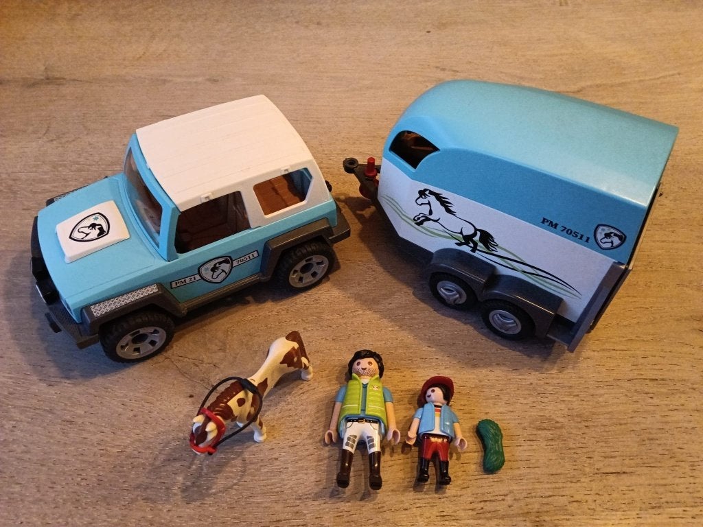 Playmobil - Paarden - Trailer - 70511, Ophalen of Verzenden, Gebruikt, Complete set