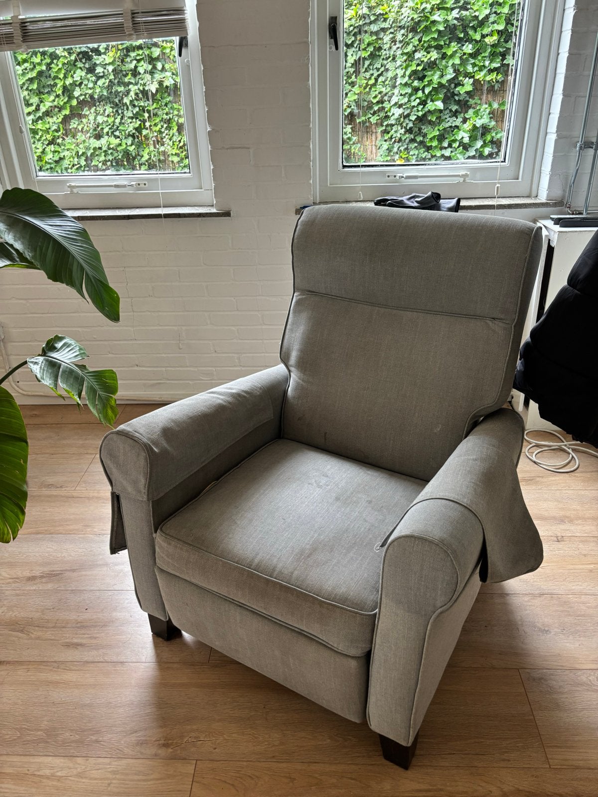 Grijze IKEA fauteuil 2x, Ophalen, Gebruikt, 75 tot 100 cm, Landelijk
