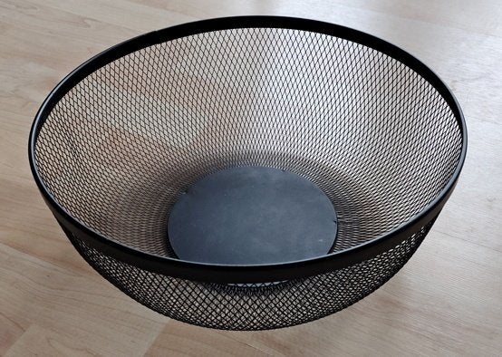 Zwarte metalen mand decoratie fruitmand ø35cm, Huis en Inrichting, Woonaccessoires | Schalen en Manden, Gevlochten, Mand, Rond