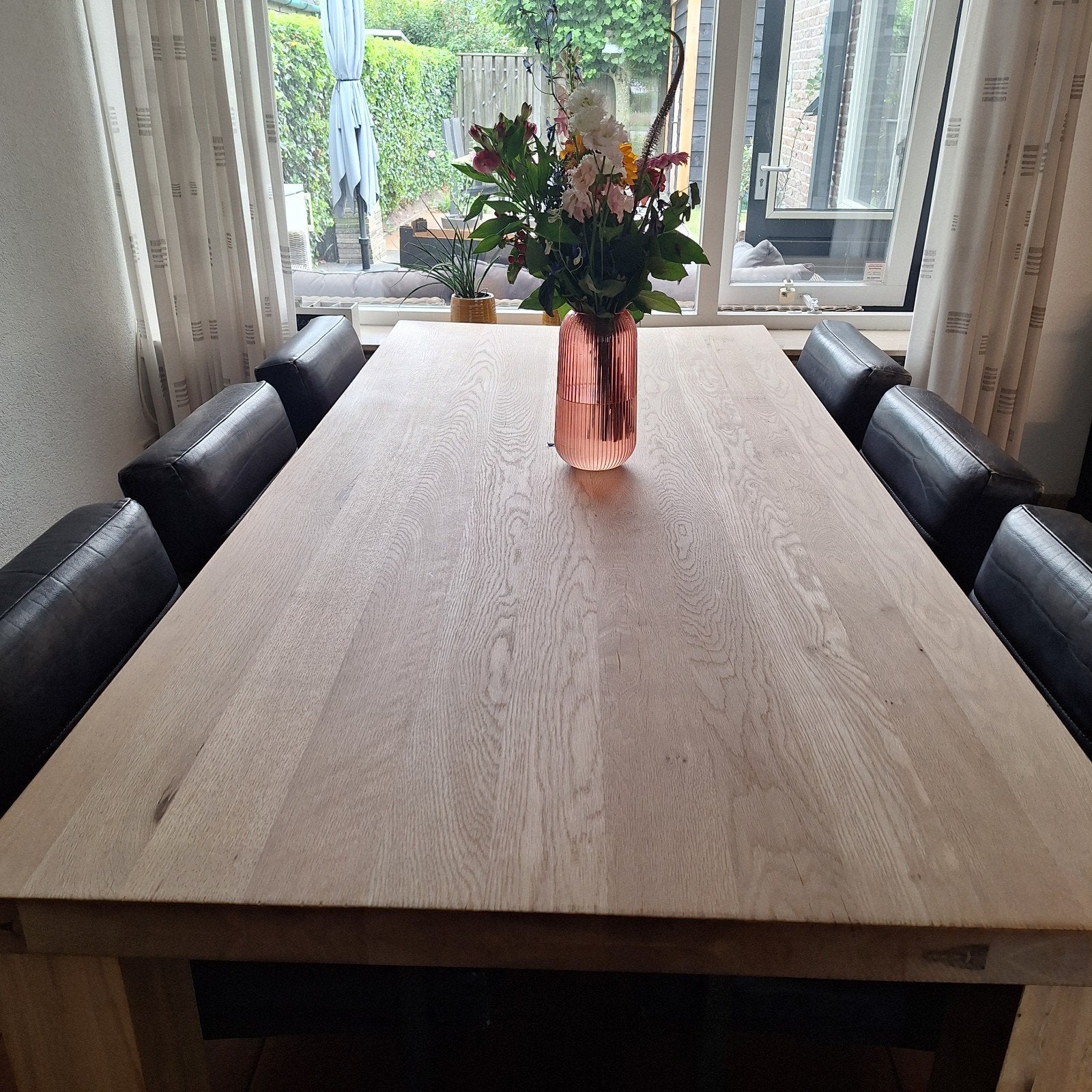 Eikenhouten eettafel, Huis en Inrichting, Ophalen, 100 tot 150 cm, Eikenhout, 200 cm of meer