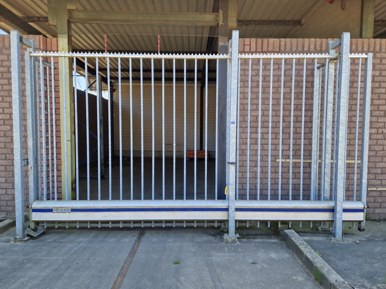 Heras schuifpoort 250x470cm gegalvaniseerd, Tuin en Terras, Ophalen, Met poort, Gebruikt, Spijlenhekwerk