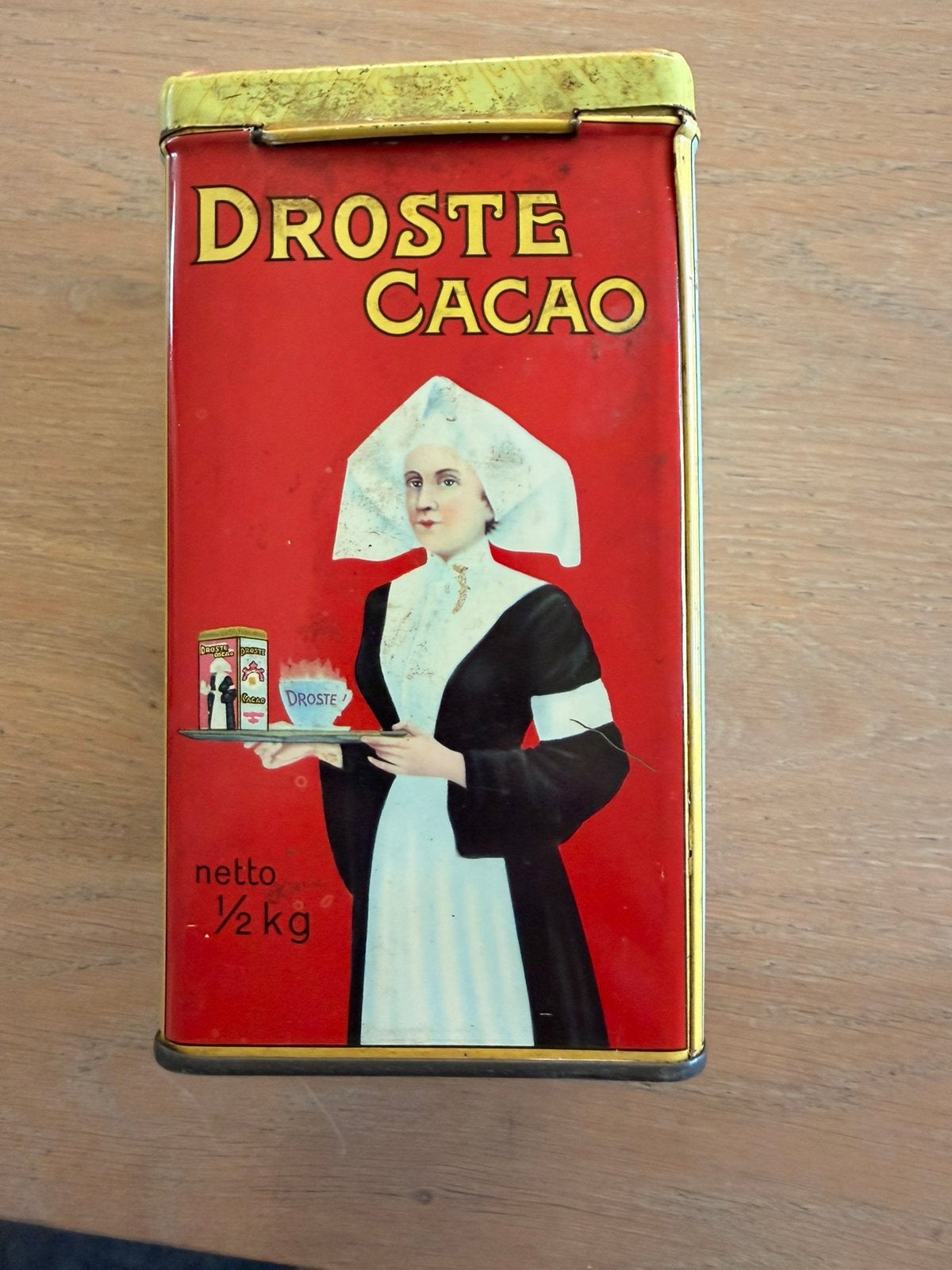 Vintage Droste Cacao Blik - Zeldzaam Design, Ophalen, Gebruikt, Overige, Droste