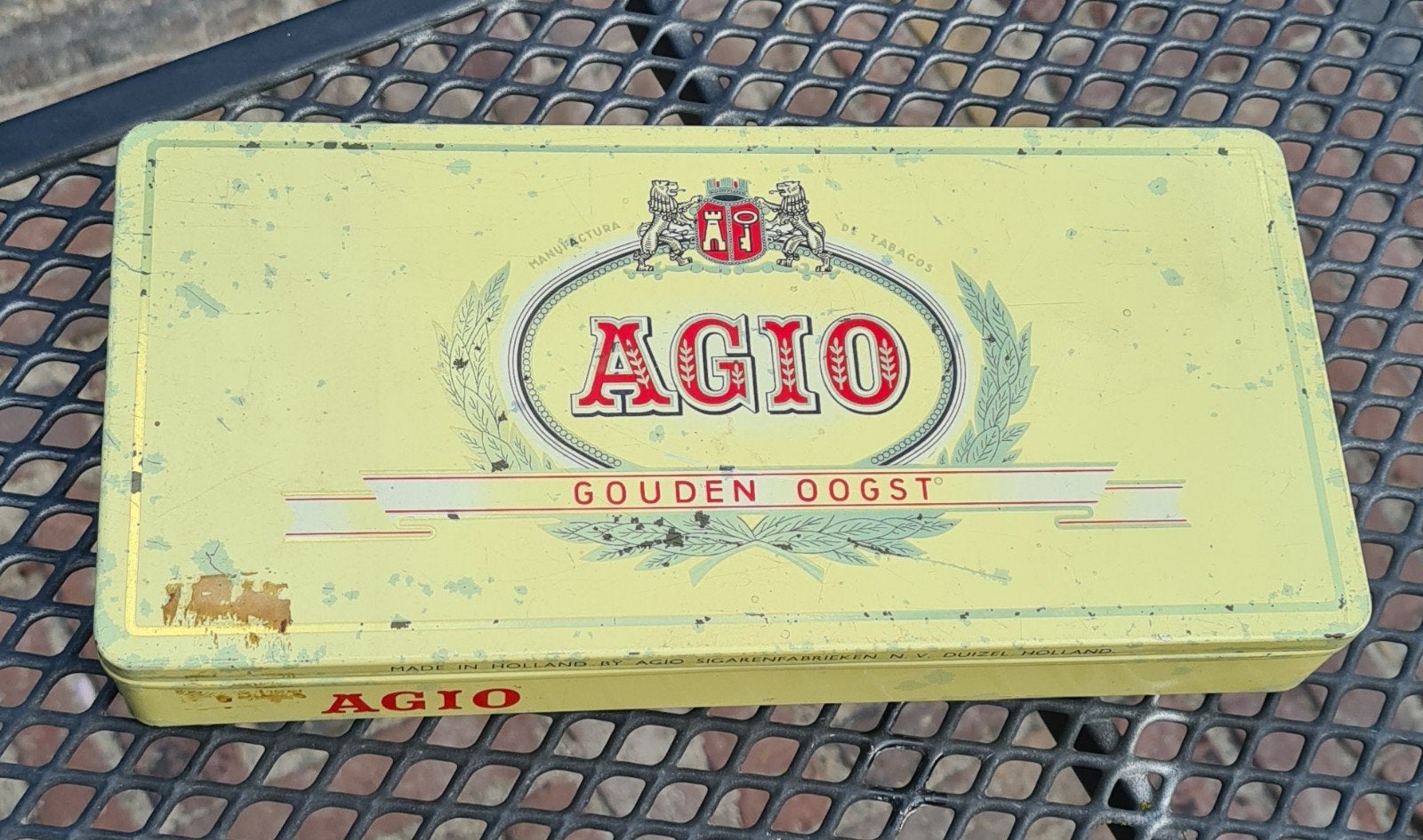 Vintage Agio Gouden Oogst sigarenblik, Ophalen of Verzenden, Gebruikt, Overige, Overige merken